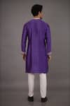 Shop_Para_Purple Chanderi Silk Hand Embroidered Floral Kurta And Pant Set _at_Aza_Fashions