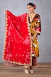 Shop_Torani_Pink Velvet And Crepe Print & Ruh Gulaabi Mushira Doshala  _at_Aza_Fashions