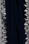 Shop_Soniya G_Blue Embroidery Velvet Shawl _at_Aza_Fashions