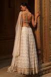 Shop_Dheeru Taneja_Ivory Georgette And Net Embroidery Mehak Mirror Bridal Lehenga Set  _at_Aza_Fashions