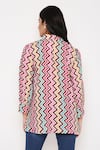 Shop Bha Sha Multi Color Modal, Satin Collared Galaxy Chevron Print Tunic at Aza Fashions Shop_Bha Sha_Multi Color Modal, Satin Collared Galaxy Chevron Print Tunic _at_Aza_Fashions