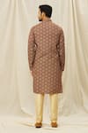 Shop_Aryavir Malhotra_Brown Kurta  Handloom Cotton Printed Digital Set _at_Aza_Fashions