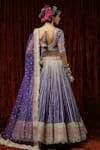 Shop_SHIKHAR SHARMA_Purple Lehenga And Blouse Cotton Shimmer Chanderi Orchid Bridal Set _at_Aza_Fashions