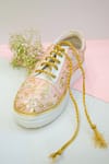 Shop_Around Always_Peach Aries Embroidered Sneakers _at_Aza_Fashions