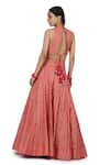 Shop_Seema Nanda_Pink Chanderi Silk Printed Scallop Round Aiman Lehenga Set  _at_Aza_Fashions