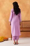 Shop_Shipraa Grover_Purple Chanderi, Cotton Embroidery Round Neck Noor Kurta And Pant Set _at_Aza_Fashions