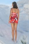 Shop_Tizzi_Red Chiffon Satin Printed Floral Paper-bag Shorts _at_Aza_Fashions