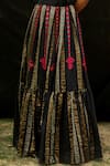 Buy_Chandrima_Black Chanderi Pleated Striped Lehenga _Online_at_Aza_Fashions