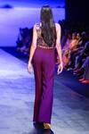Shop_Nachiket Barve_Maroon Bodice Organza And Bottom Georgette Lining Galaxy Jumpsuit  _at_Aza_Fashions