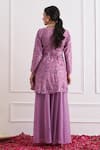 Shop_Shipraa Grover_Purple Chanderi Embroidered Zardozi Square Neck Inara Kurta Sharara Set _at_Aza_Fashions