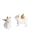 Shop H2h White Ceramic Bull Dog Angel Sculpture - Set Of 2 at Aza Fashions Shop_H2h_White Ceramic Bull Dog Angel Sculpture - Set Of 2_at_Aza_Fashions