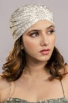 Buy_Hair Drama Co_Off White Rhinestone Embellished Turban _at_Aza_Fashions