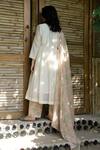 Shop_Raiman_Off White Chanderi Embroidery V-neck Anarkali Set _at_Aza_Fashions