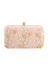 Buy_Naintara Bajaj_Peach Embroidered Zardozi Clutch With Sling_at_Aza_Fashions