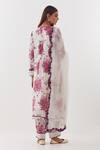 Shop_Amisha Kothari_Ivory Cotton, Organza, Piping, Nishat Printed Floral Kurta Set _at_Aza_Fashions