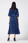 Shop_Scarlet Sage_Blue Polyester Ariel Stripe Print Dress_at_Aza_Fashions