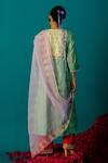 Shop_Latha Puttanna_Pink Embroidered Tiger Silk Organza And Pearl Work Dupatta _at_Aza_Fashions