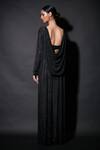 Shop_Itrh_Black Net Embellishment Crystal V Neck Bella And Bloom Gown With Bralette _at_Aza_Fashions