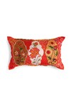 Shop_Amoliconcepts_Red Polyester Embroidery Sequin Cushion Cover_at_Aza_Fashions