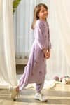 Shop_Pasha India_Purple Linen Printed Floral Dhoti Jumpsuit _at_Aza_Fashions