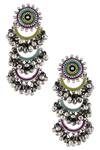 Buy_Tribe Amrapali_Multi Color Enamel Gowri Ghungroo Layered Earrings _at_Aza_Fashions