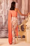 Shop_Gauri Dhawan_Orange Knit Shimmer Asymmetric Draped Tunic _at_Aza_Fashions