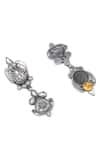 Shop_Sangeeta Boochra_Silver Plated Ruhiya Pearl Embellished Earrings _at_Aza_Fashions