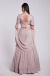 Shop_Suruchi Parakh_Pink Crepe Embroidered Cutdana Square Neck Sequin Embellished Lehenga Set _at_Aza_Fashions