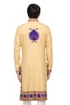 Shop_A!A By Abrar Ali_Beige Brocade Woven Floral Motifs Pattern Sherwani  _at_Aza_Fashions