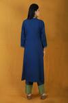Shop_BANANA labs_Blue Cotton Printed Striped Round Flabber Twister Kurta And Pant Set _at_Aza_Fashions