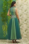 Shop_Alaya Advani_Green Muslin Silk And Embroidery Floral Straight Blouse & Lehenga Set _at_Aza_Fashions