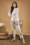 Shop_Soup by Sougat Paul_Off White Handloom Net Embroidered Orchid Bloom Top And Pant Set _at_Aza_Fashions