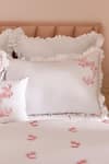 Shop_La Paloma_White 100% Cotton Embroidered Bedsheet Set _at_Aza_Fashions