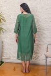 Shop_TATWA_Green Dress Handloom Chanderi Embroidery Resham Round  _at_Aza_Fashions