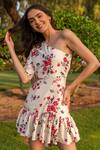 Shop B'Infinite Red Rayon Asymmetric Summer Flower Vine Print Dress at Aza Fashions Shop_B'Infinite_Red Rayon Asymmetric Summer Flower Vine Print Dress_at_Aza_Fashions