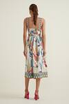 Shop RANNA GILL Multi Color Viscose Linen Print Meadow Square Neck Dress at Aza Fashions Shop_RANNA GILL_Multi Color Viscose Linen Print Meadow Square Neck Dress _at_Aza_Fashions