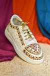 AROUND ALWAYS_Multi Color Embroidered Carnival Geometric Sneakers _Online_at_Aza_Fashions