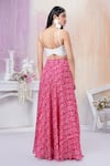 Shop_Amani_Red Crop Top Semi Stretch Embroidered Sequin Square Neck And Printed Skirt Set _at_Aza_Fashions