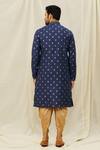 Shop_Aryavir Malhotra_Blue Handloom Cotton Printed Digital Motif Kurta _at_Aza_Fashions