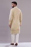 Shop_Kasbah_Cream Georgette Embroidered Chikankari Paisley Kurta _at_Aza_Fashions