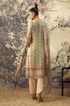 Shop_Kalista_Green Crepe Printed Floral Tie-up Zuri Kurta Pant Set _at_Aza_Fashions