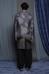 Shop_Krishna Mehta_Black Tussar Printed Geometric Ombre Kurta _at_Aza_Fashions