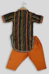 Shop_Champscloset_Multi Color Cotton Stripes Pattern Kurta And Pant Set  _at_Aza_Fashions