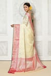 Shop_Nazaakat by Samara Singh_Off White Banarasi Cotton Silk Woven Geometric And Floral Pattern Saree_at_Aza_Fashions