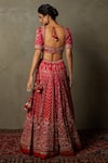 Shop_RI.Ritu Kumar_Fuchsia Lehenga And Blouse-silk Satin Embroidered Jaya Floral Bridal Set _at_Aza_Fashions