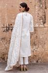 Gulabo Jaipur White Cotton Embroidery, Lace Round Neck Emira Zardozi Hand Kurta Set Online at Aza Fashions Gulabo Jaipur_White Cotton Embroidery, Lace Round Neck Emira Zardozi Hand Kurta Set _Online_at_Aza_Fashions