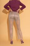 Shop_Torqadorn_Beige Lycra Embedded Mesh Pant  _at_Aza_Fashions