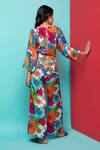 Shop Rhe-Ana Orange Rayon Round Neck Abstract Floral Print Knotted Top And Pant Set at Aza Fashions Shop_Rhe-Ana_Orange Rayon Round Neck Abstract Floral Print Knotted Top And Pant Set _at_Aza_Fashions