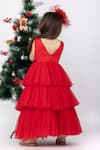 Shop_Darleen Kids Couture_Red Taffeta, Net Pearls Isabella Tiered Gown _at_Aza_Fashions