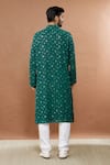 Shop_Aham-Vayam_Green Cotton Embroidered Sequin And Floral Kurta Set _at_Aza_Fashions